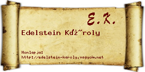 Edelstein Károly névjegykártya